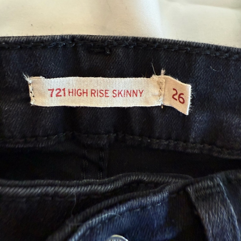 LEVI’S 721 High Rise Skinny Women's Black Jeans - Size 26 - Picture 6 of 7